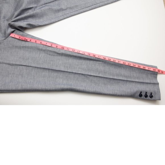 Talbots Chatham Pants Ankle Slim Leg Sharkskin Button Hem Blue Grey Size 8 New - Picture 9 of 10